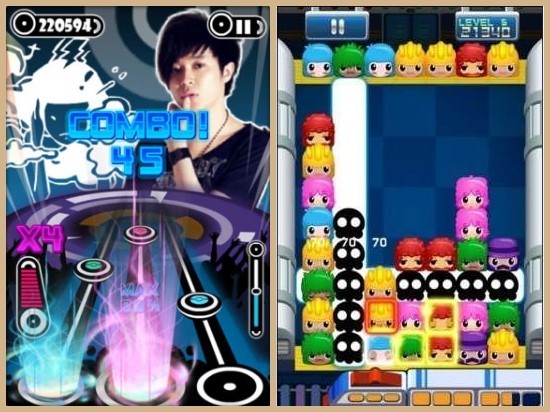 “乐动达人”(左)及“地铁总动员”(右)游戏界面