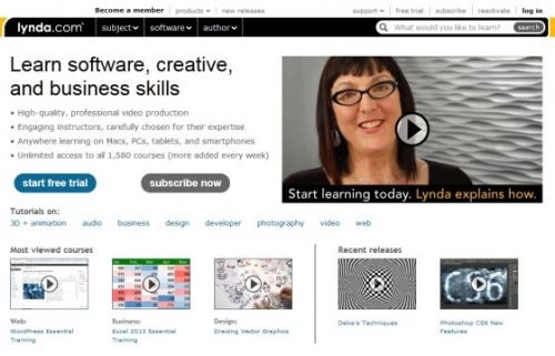 Lynda.com页面截图