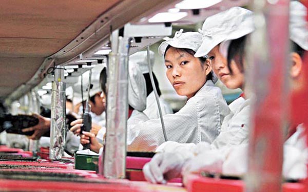 Workers at Foxconn