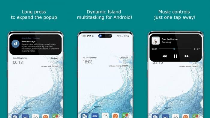 复制iPhone 14 Pro灵动岛的Android应用dynamicSpot在Play Store发布
