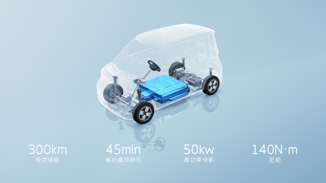 五菱首款新能源全球车 Air ev 晴空详细配置曝光：300km 续航 + 10.25 英寸双联屏