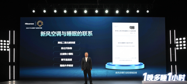 中国家用电器研究院：海信新风空调 1晚多睡1小时