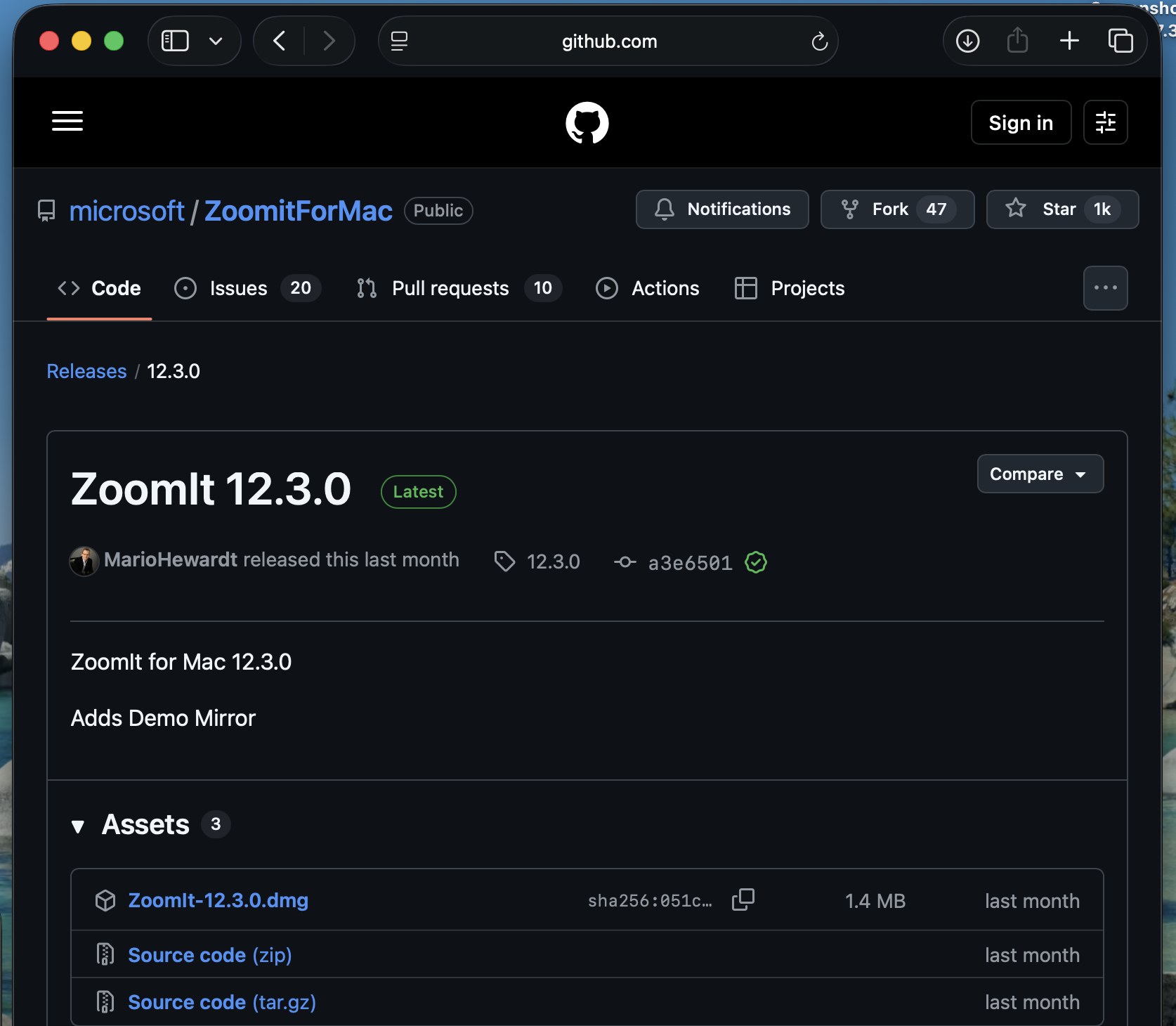 微软 Azure CTO 惊叹 AI 能力:30 分钟跨平台移植基础功能、2 天实现约 90% 功能 zoomit-macos-github-release-12-3-0